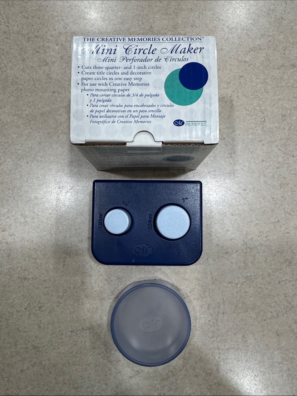 NIB Creative Memories Circle Craft Punch 3/4”, 1”